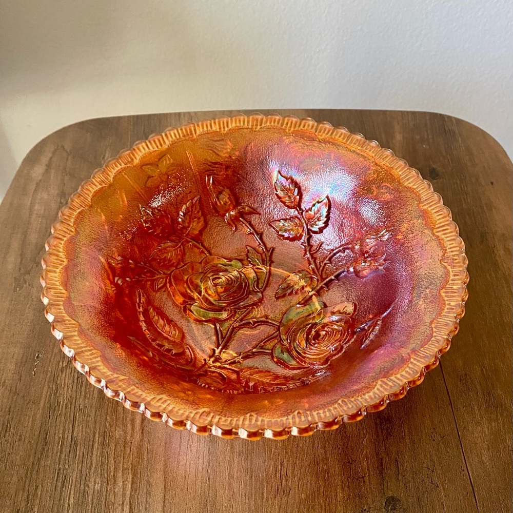 Imperial Carnival Glass Open Rose Bowl - Picture 3 of 12